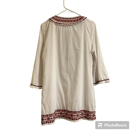 Esley Embroidered Lined Tunic Top 100% Linen Women’s M Boho Lagenlook Hippie - Picture 2 of 10